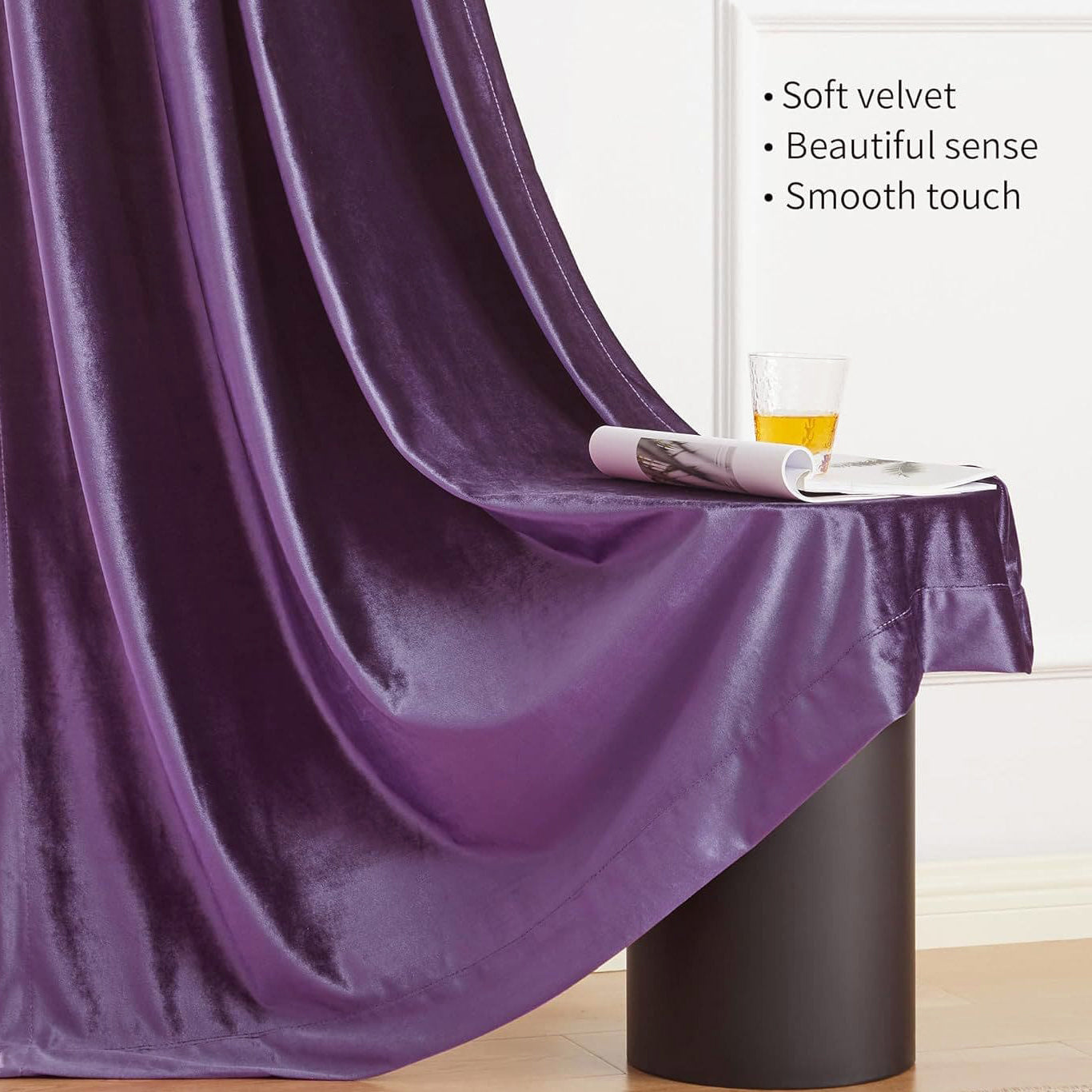 Purple Velvet Curtains and Drapes for Living Room/Bedroom