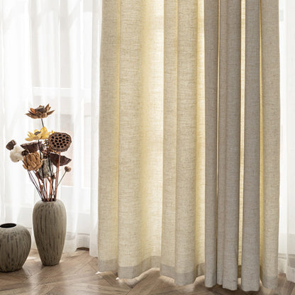 Warm Linen Natural Curtain with Lining - Custom Sizes Drapes