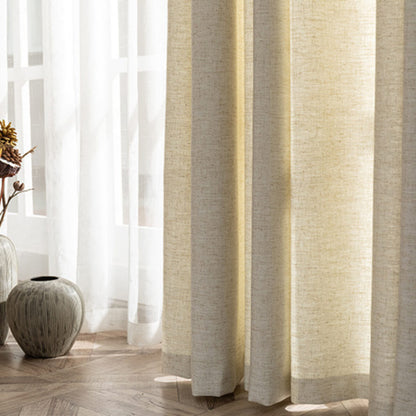 Warm Linen Natural Curtain with Lining - Custom Sizes Drapes