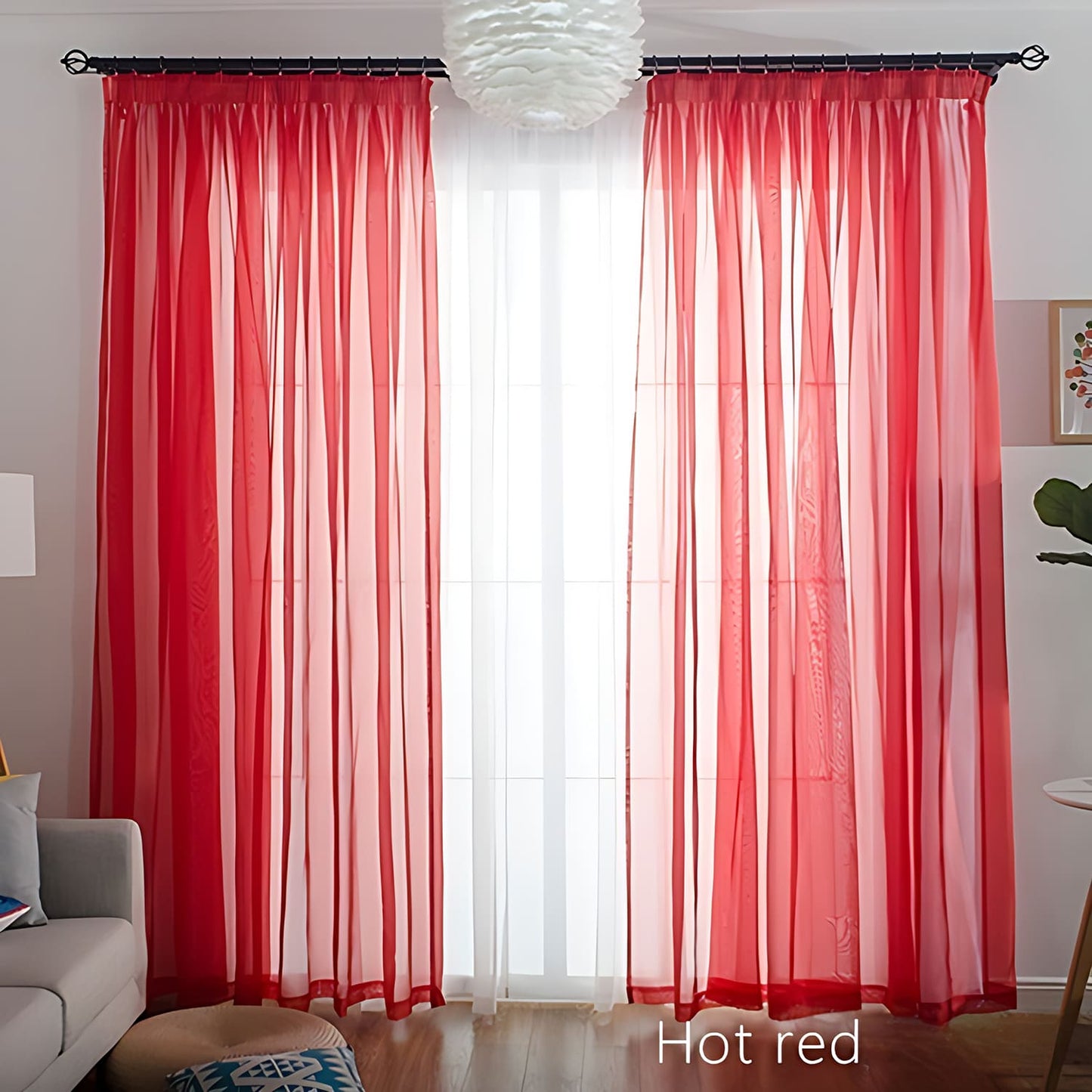 Colorful Semi Sheer Curtains Window Drapery