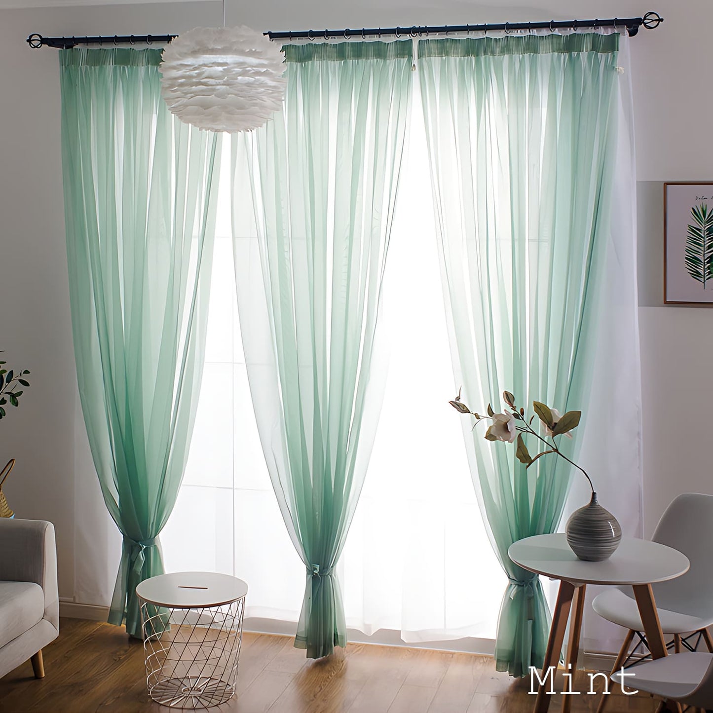 Colorful Semi Sheer Curtains Window Drapery