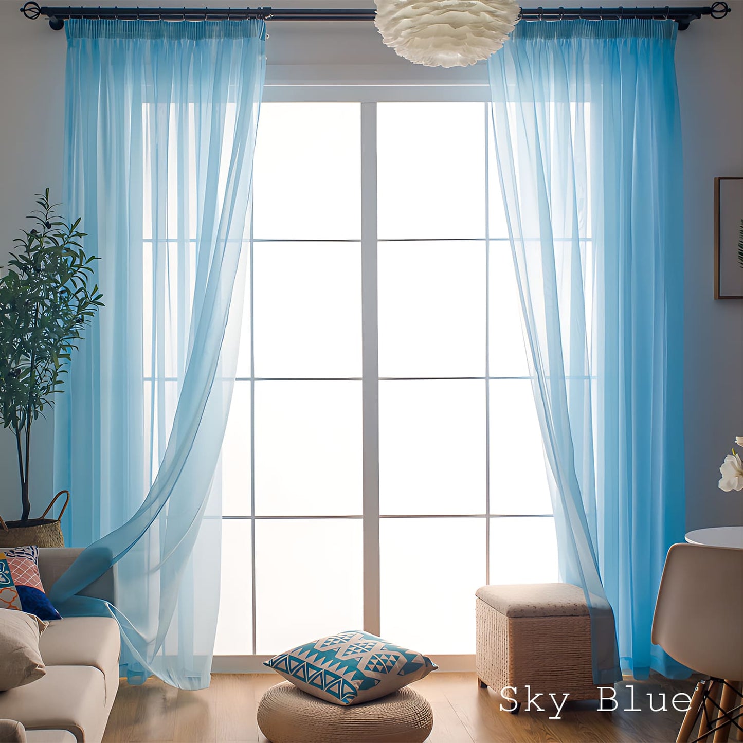 Colorful Semi Sheer Curtains Window Drapery