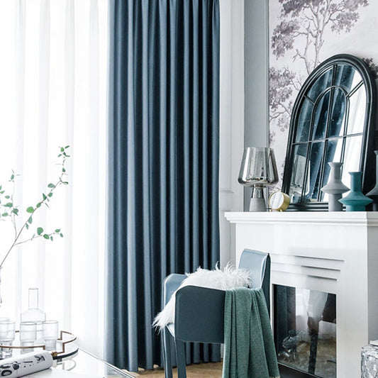 Serenity Slate Blue Blackout Curtains Thermal Insulated Drapes