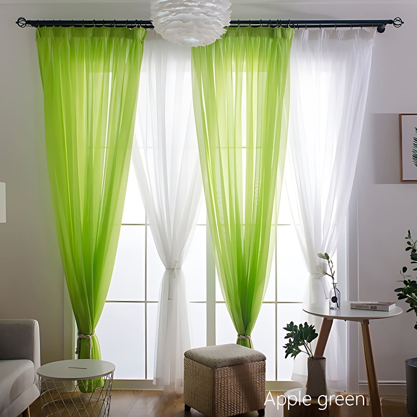 Colorful Semi Sheer Curtains Window Drapery