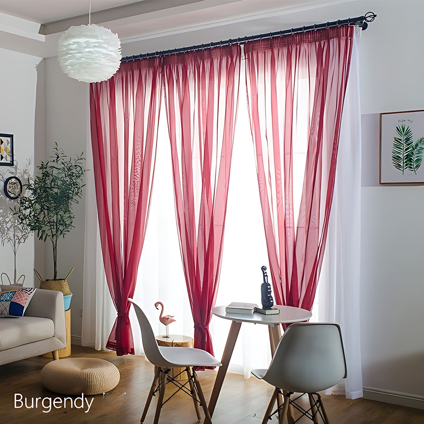 Colorful Semi Sheer Curtains Window Drapery