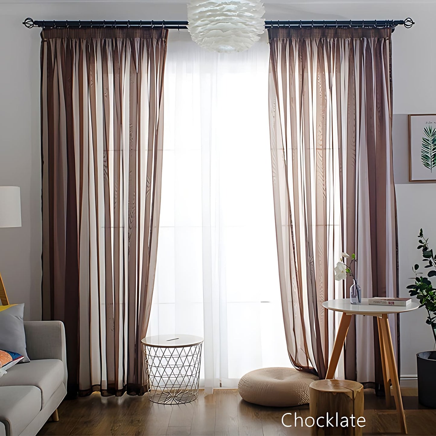 Colorful Semi Sheer Curtains Window Drapery