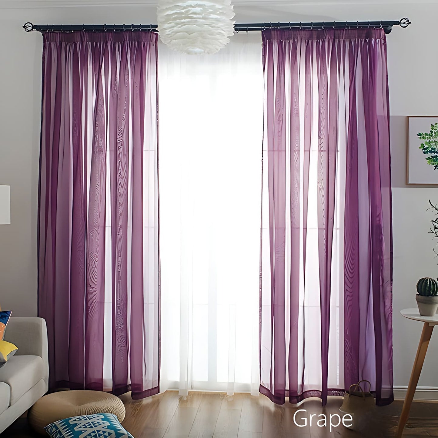 Colorful Semi Sheer Curtains Window Drapery