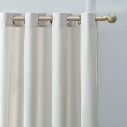 Ivory White Velvet Curtains and Drapes for Living Room/Bedroom