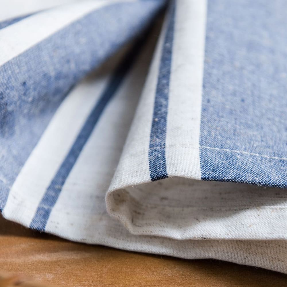 Blue Stripe Curtains Natrual Linen Drapes – Anady Top