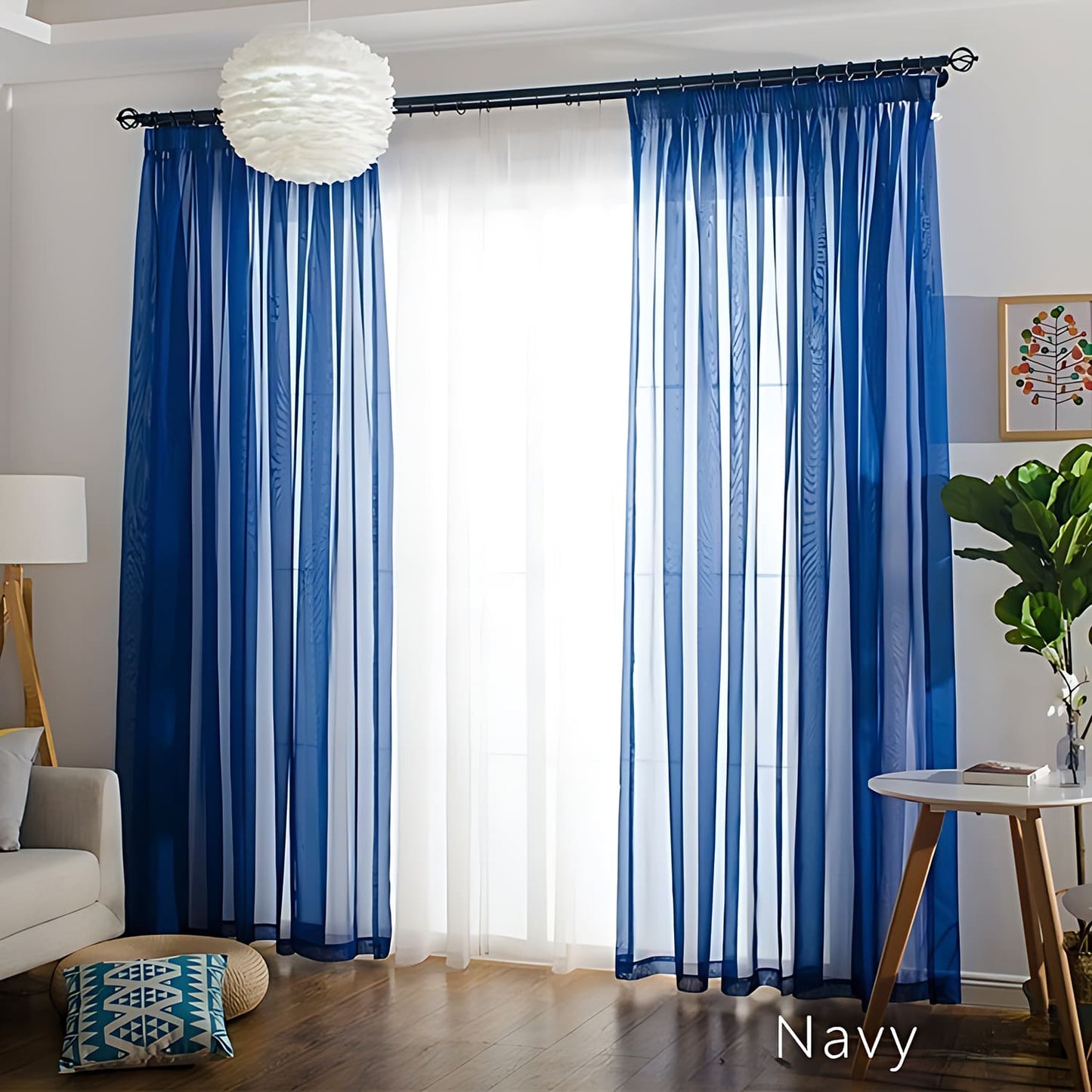 Colorful Semi Sheer Curtains Window Drapery