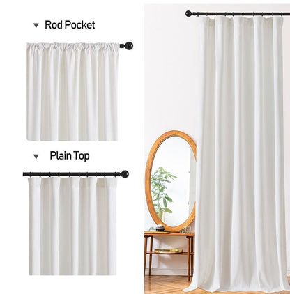 Ivory White Velvet Curtains and Drapes for Living Room/Bedroom