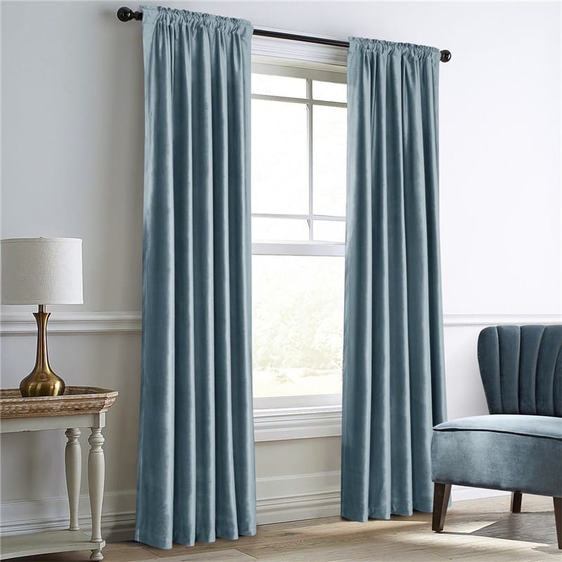 Powderblue Velvet Curtains and Drapes for Living Room/Bedroom