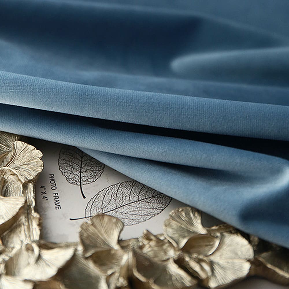 Powderblue Velvet Pinch Pleat Curtains and Drapes for Living Room/Bedroom