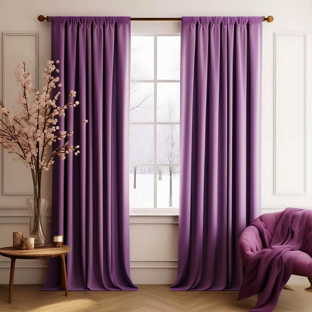 Purple Velvet Curtains and Drapes for Living Room/Bedroom