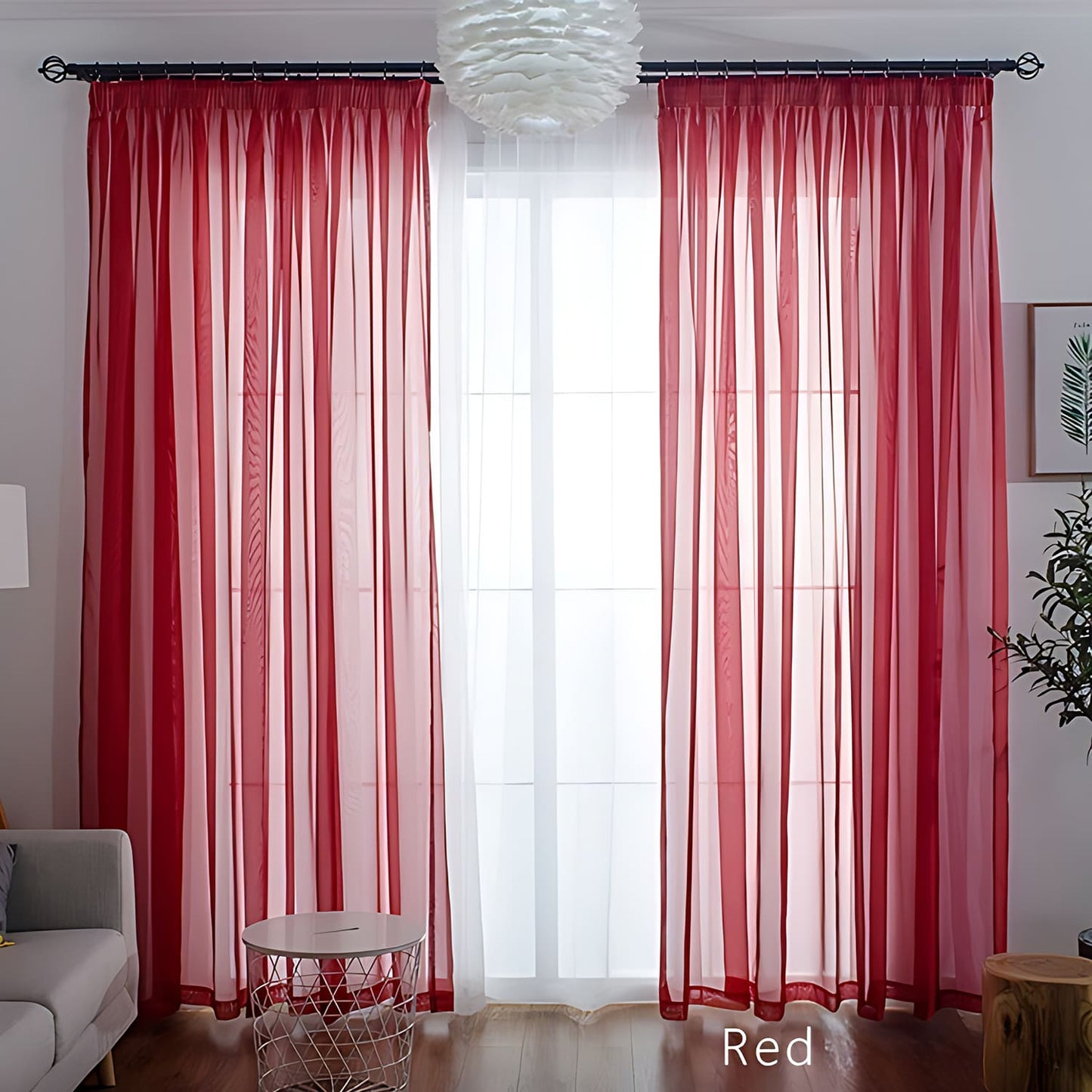 Colorful Semi Sheer Curtains Window Drapery