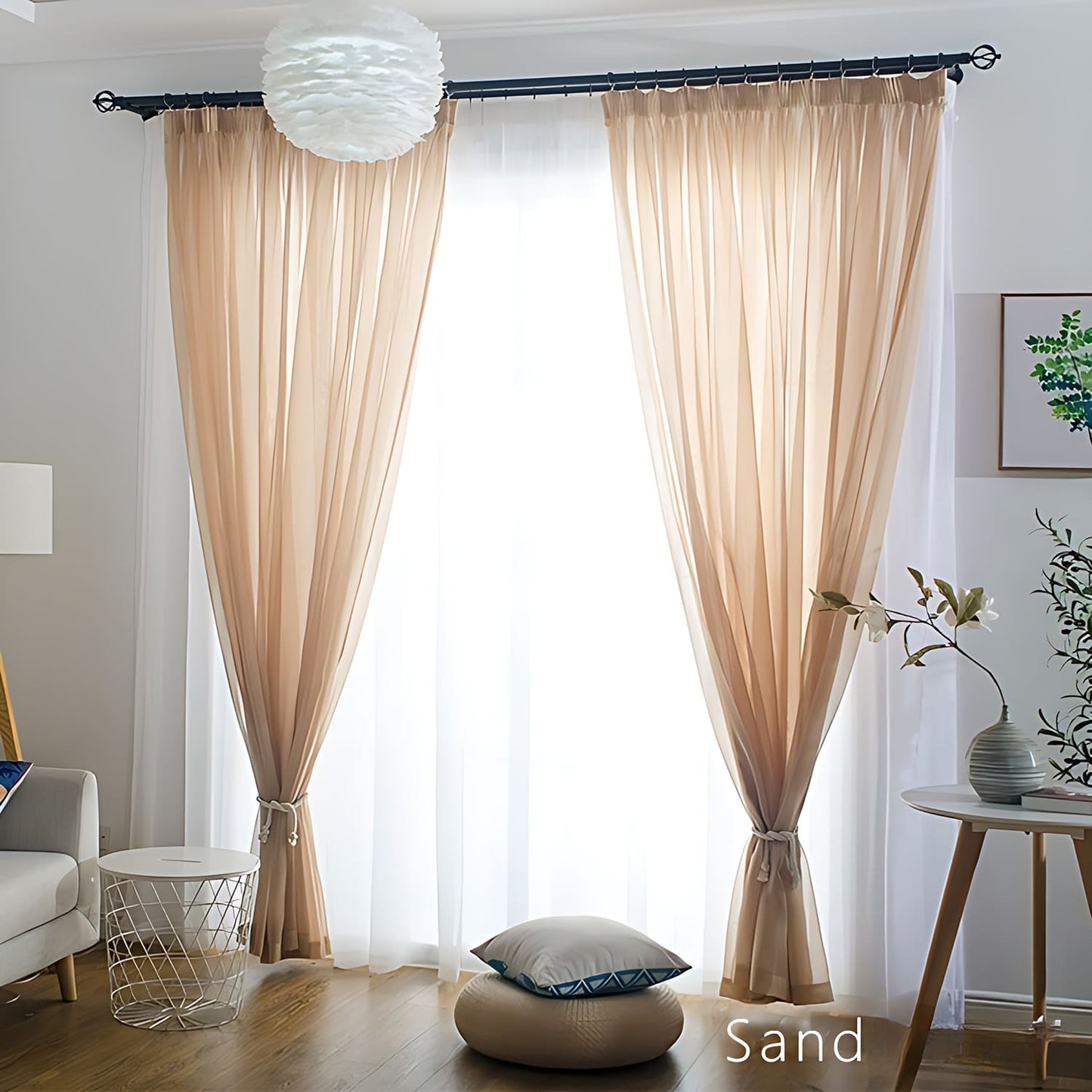 Colorful Semi Sheer Curtains Window Drapery