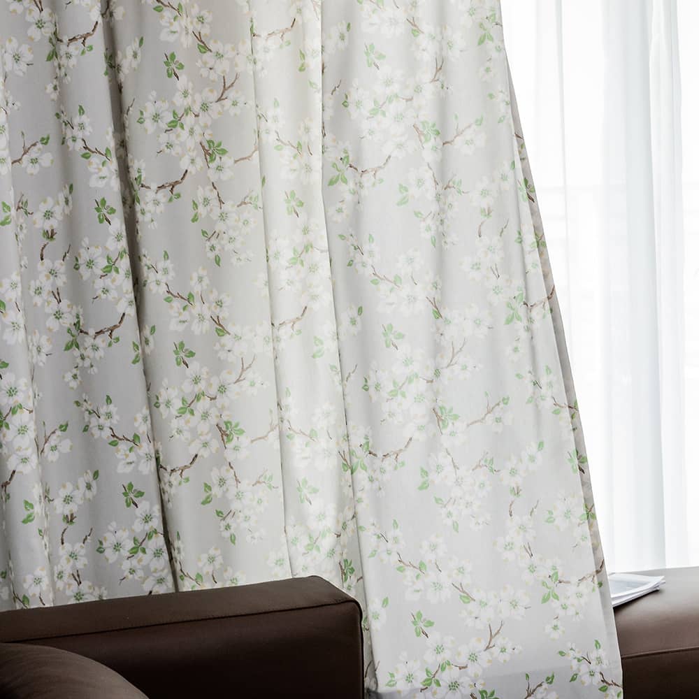 White Small Flower Curtains Country Fashion Drapes