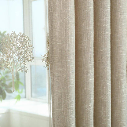 elegant beige linen bedroom blackout curtains pinch pleat drapes for sale