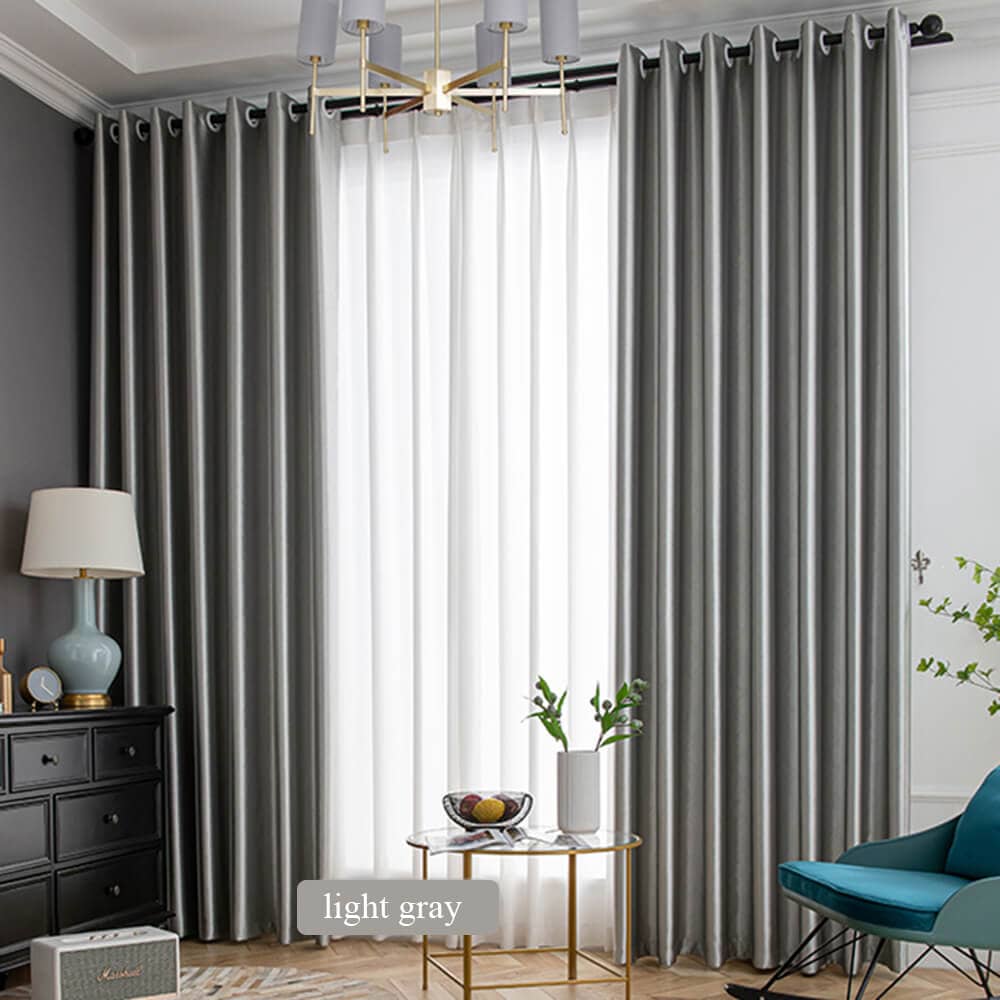 Gray 3D Embossed Textured Living Room Darkening Curtains – Anady Top