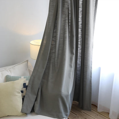 Gray Cotton Linen Curtains for Bedroom 1 Set of 2 Panels - Anady Top Space Design