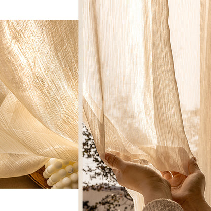 Sunshine Beige Sheer Curtains Living Room Drapes For 2 Panels