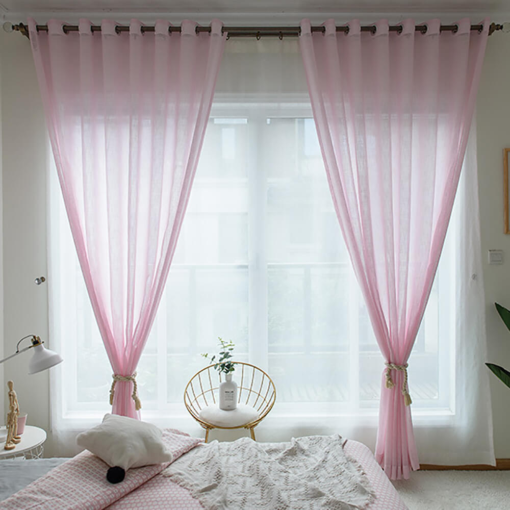 Sheer Curtains  Pink 