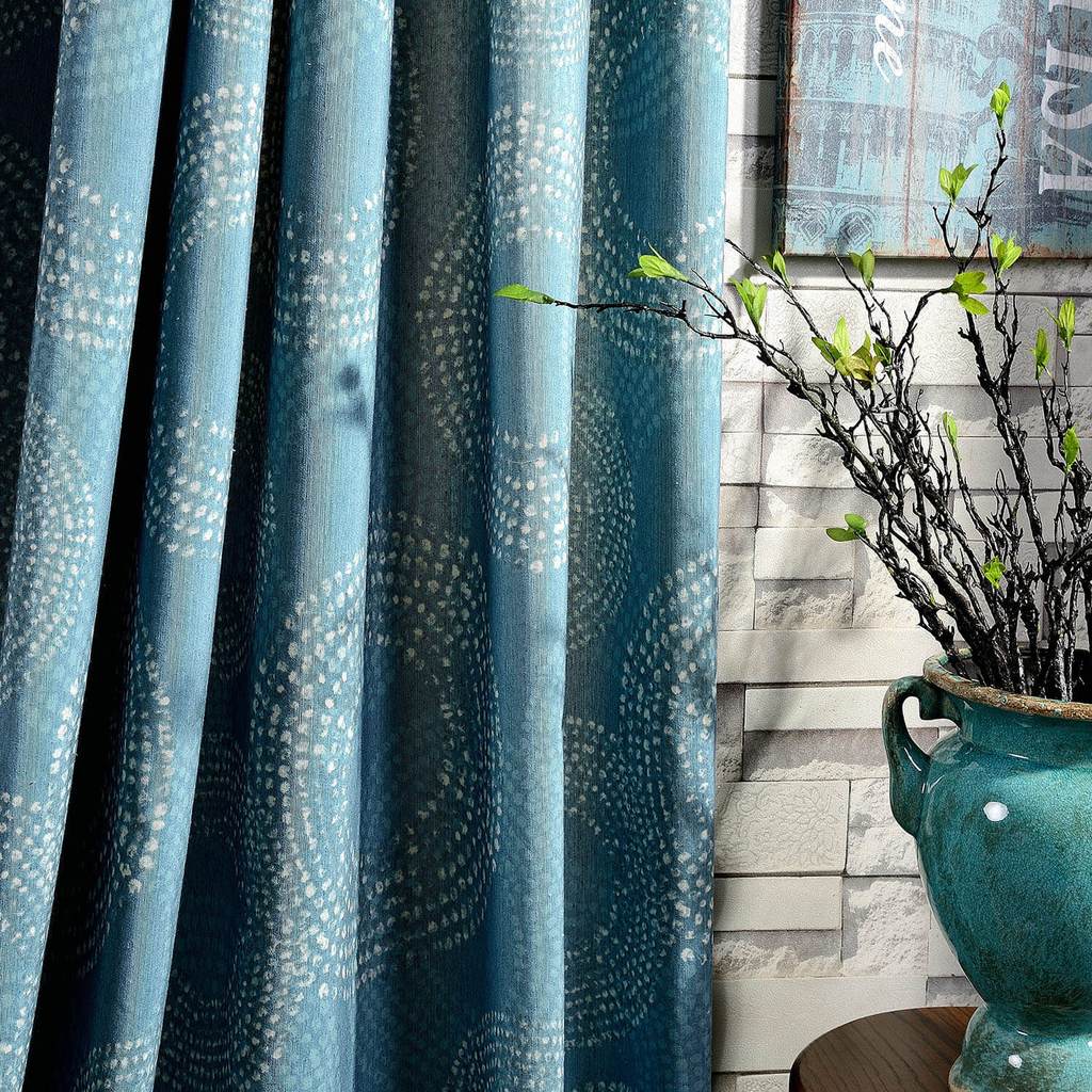 teal blue sliding door curtains long room darkening window drapes